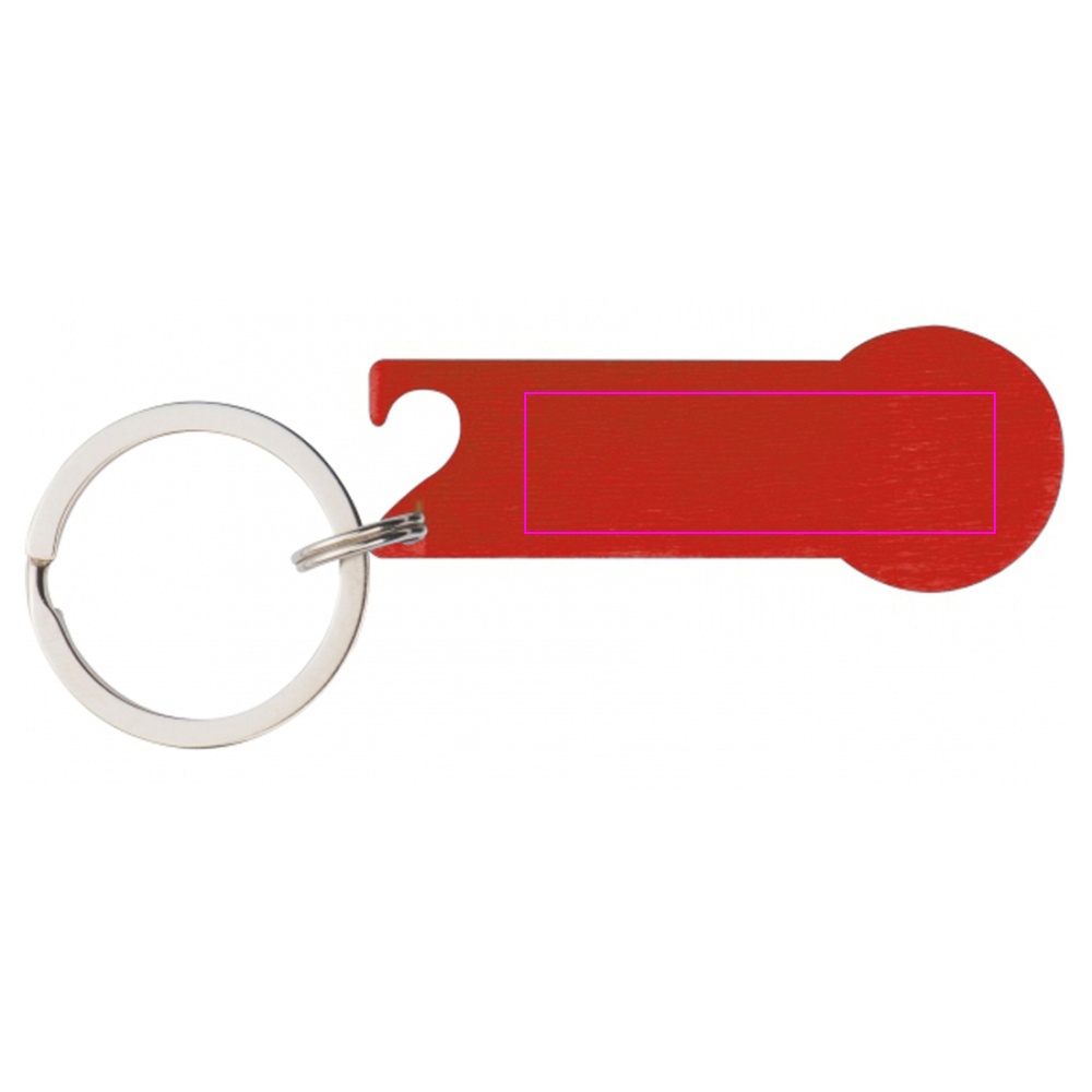 Metal bottle opener keyring with token RODNEY