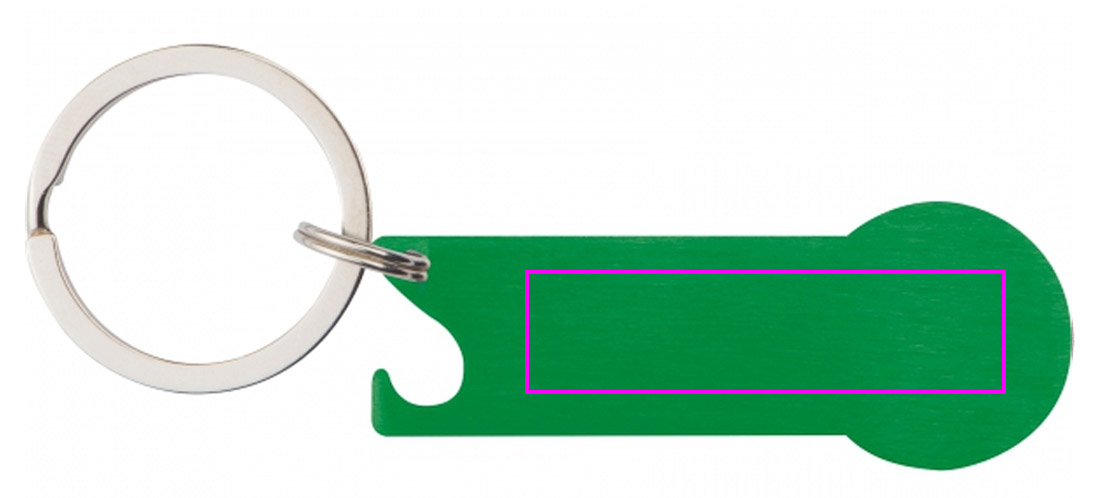 Metal bottle opener keyring with token RODNEY