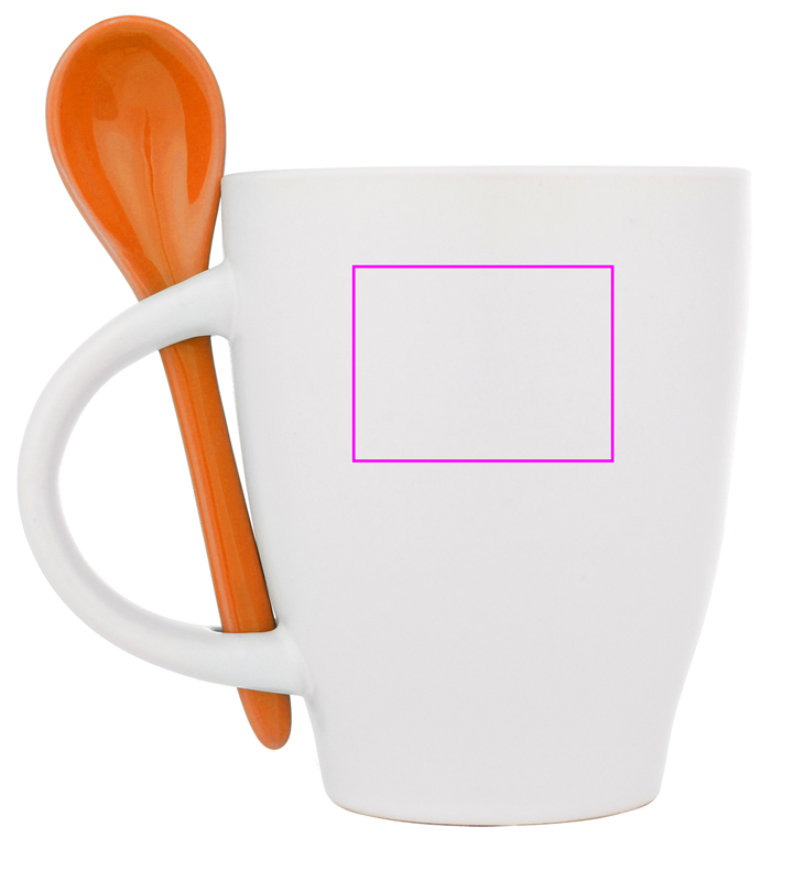 Ceramic mug with spoon 250 ml ARMANDO