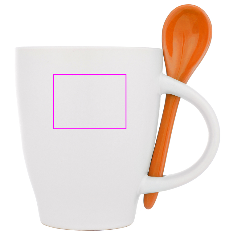 Ceramic mug with spoon 250 ml ARMANDO