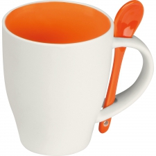 Ceramic mug with spoon 250 ml ARMANDO