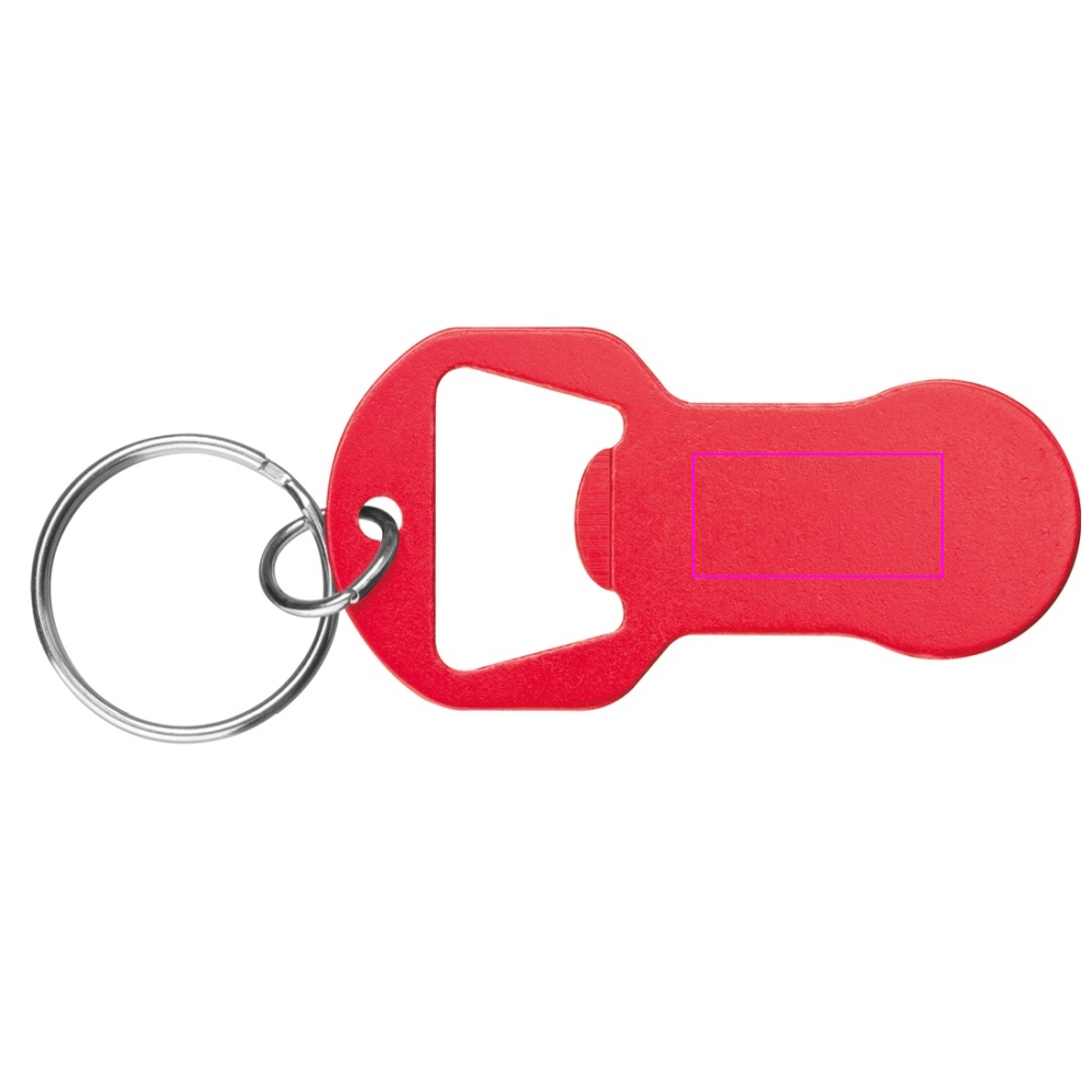 Keychain with bottle opener and shopping trolley token  OLIWIER