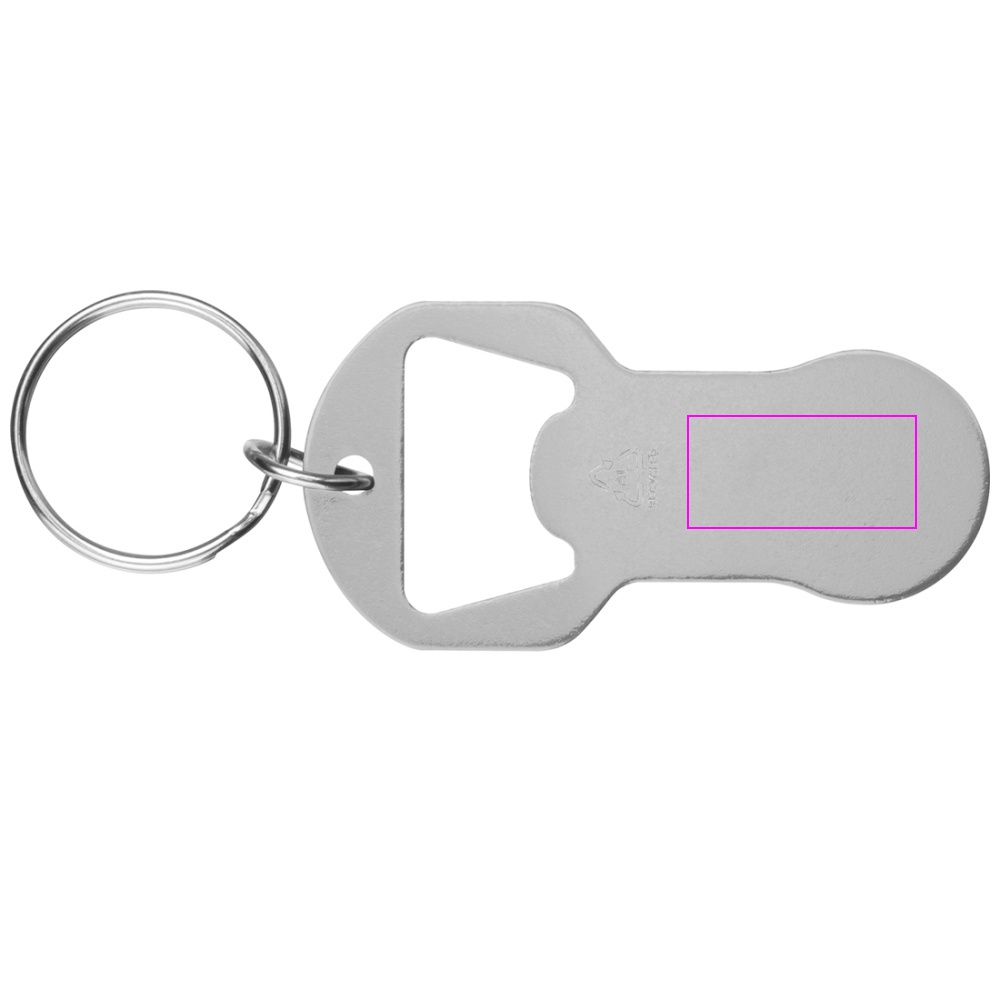 Keychain with bottle opener and shopping trolley token  OLIWIER