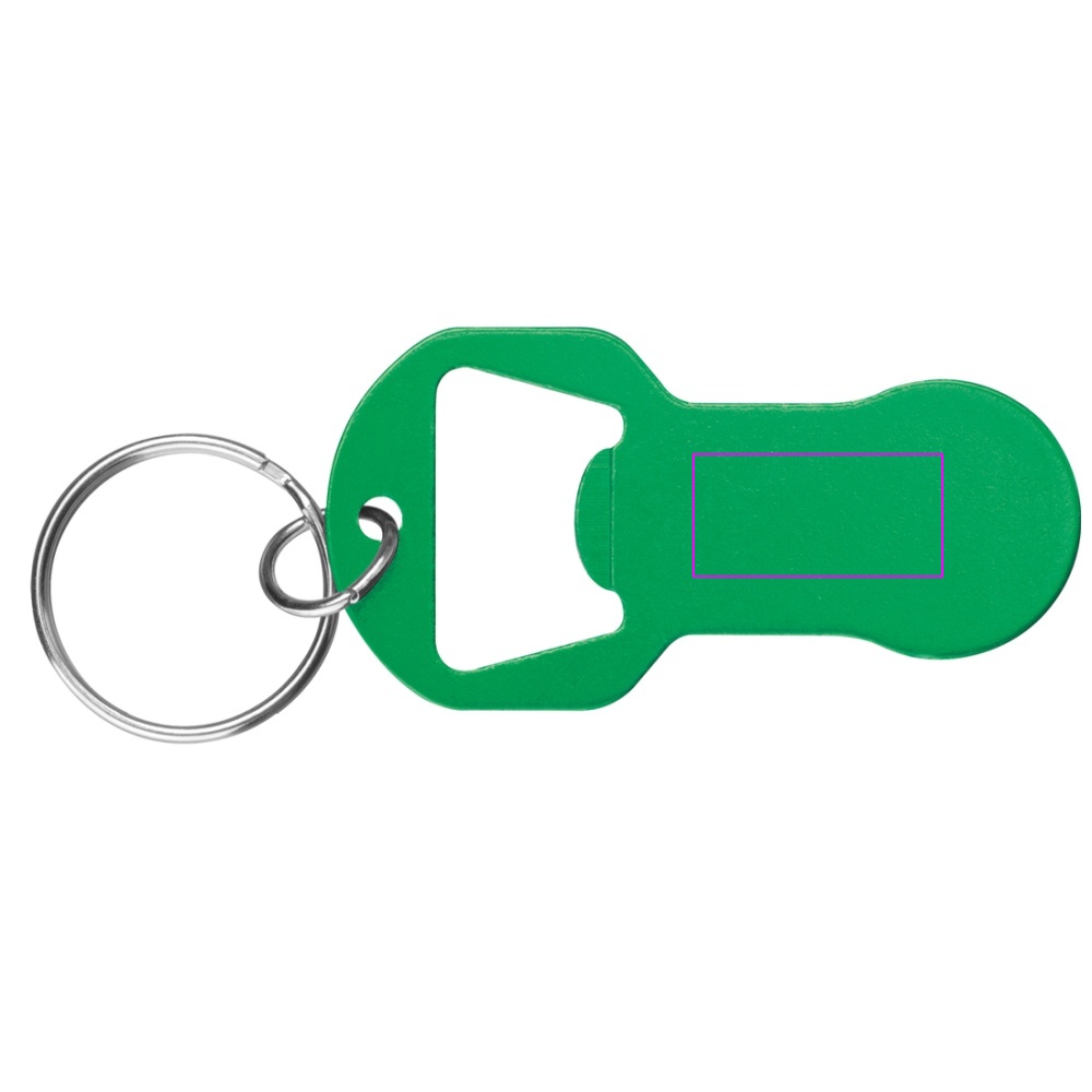 Keychain with bottle opener and shopping trolley token  OLIWIER