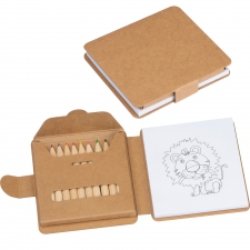 Coloring book with 12 wooden crayons RUFIN