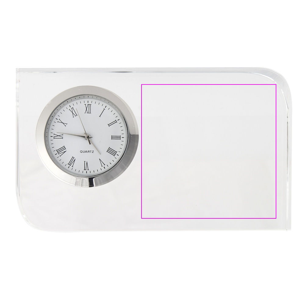 Glass block with clock GERALD