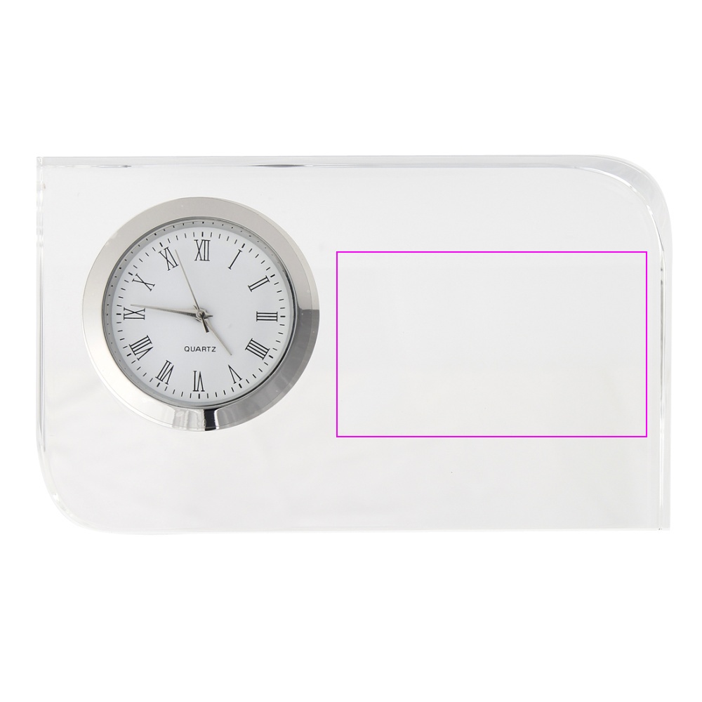 Glass block with clock GERALD