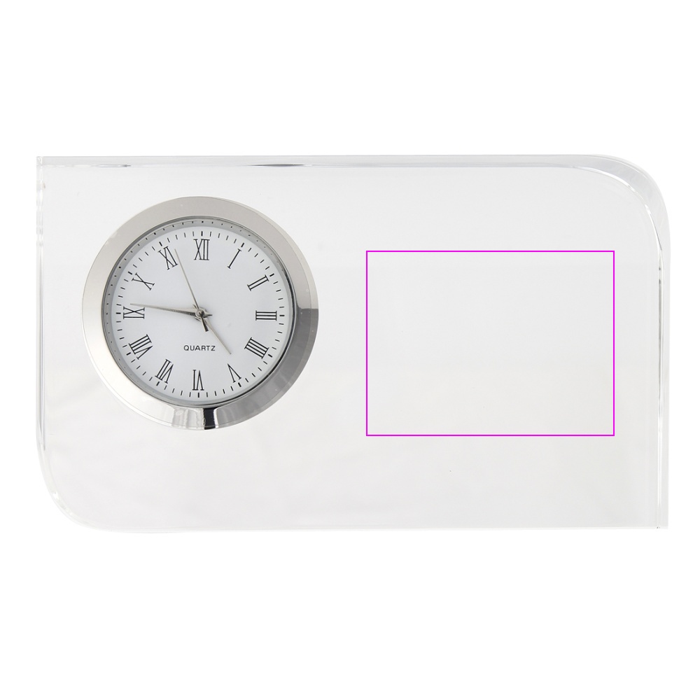 Glass block with clock GERALD