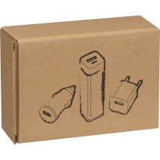 Travel set power bank 2200 mAh and plugs JUSTIN