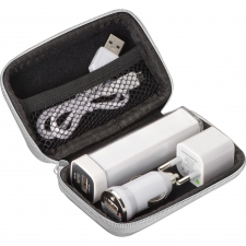 Travel set power bank 2200 mAh and plugs JUSTIN