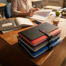 Notebook A5 lined with business card holder MARTIN