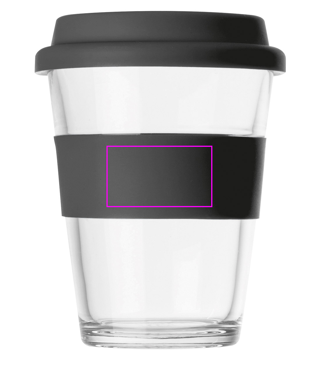 Glass mug with lid 300 ml AMANDA