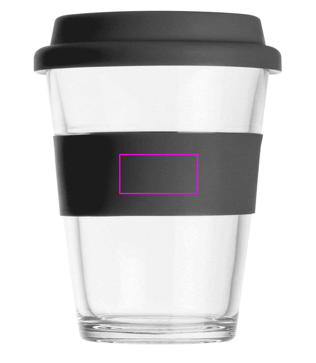 Glass mug with lid 300 ml AMANDA