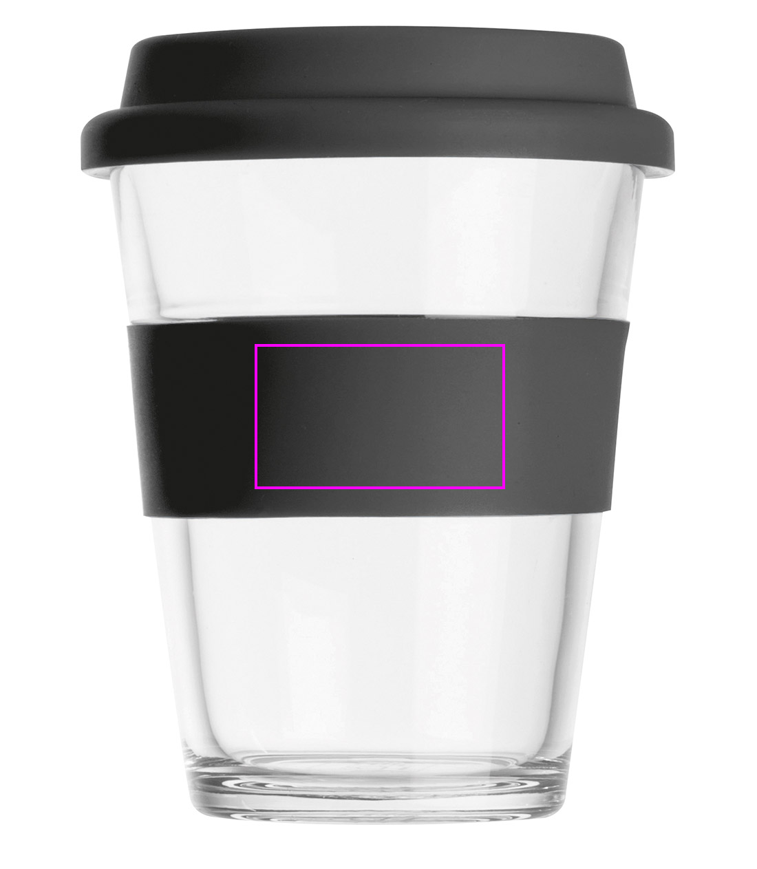 Glass mug with lid 300 ml AMANDA
