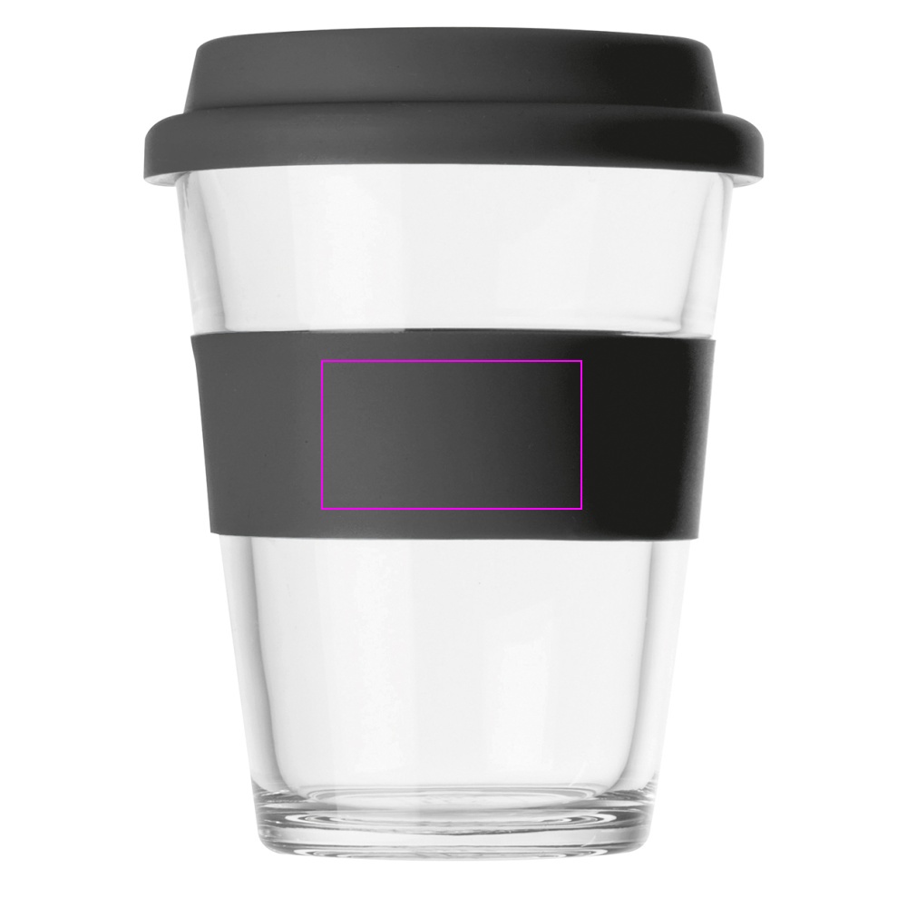 Glass mug with lid 300 ml AMANDA