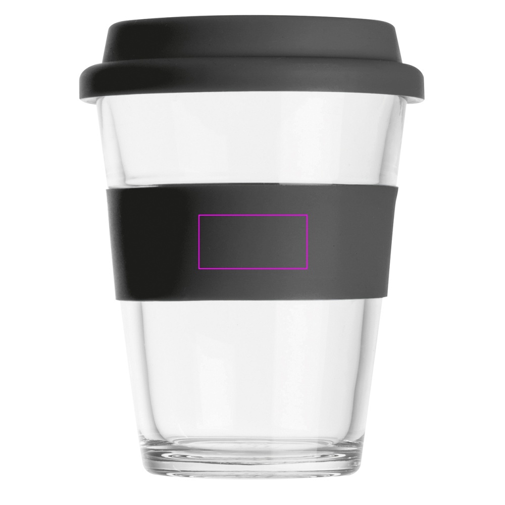 Glass mug with lid 300 ml AMANDA