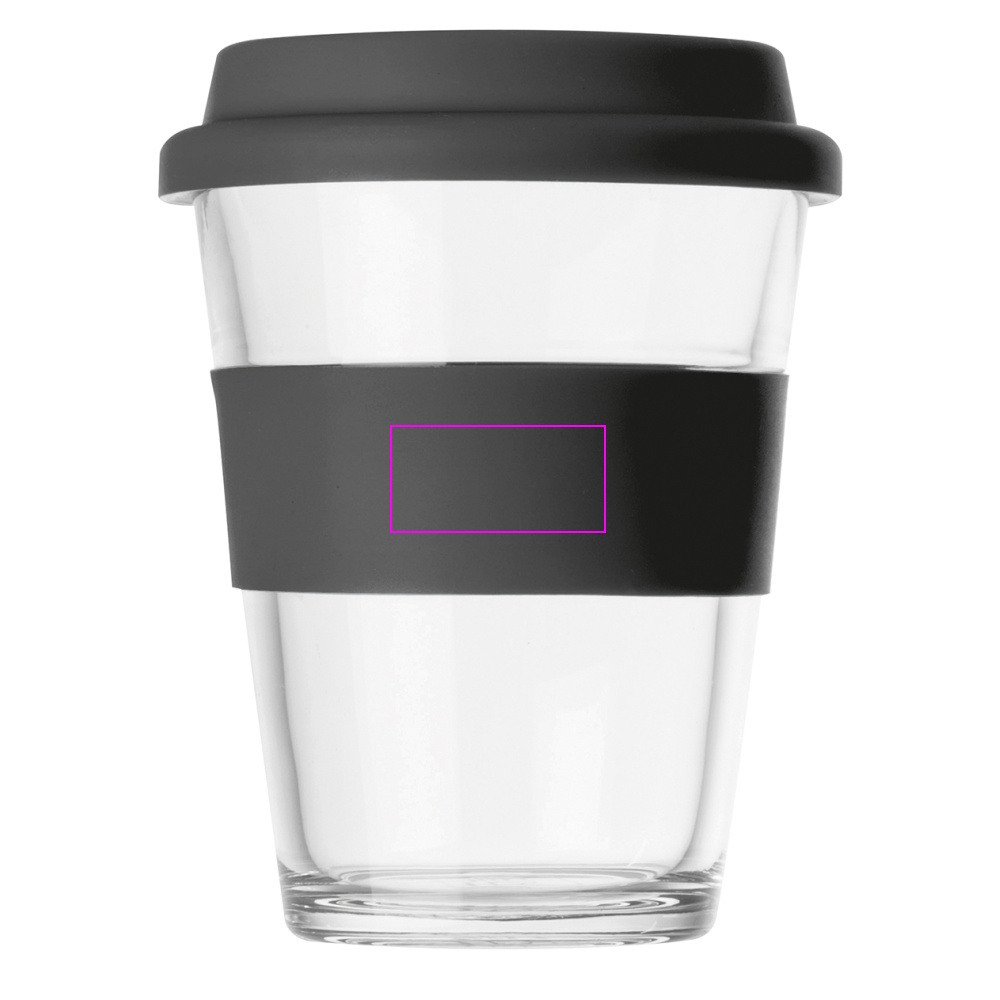 Glass mug with lid 300 ml AMANDA