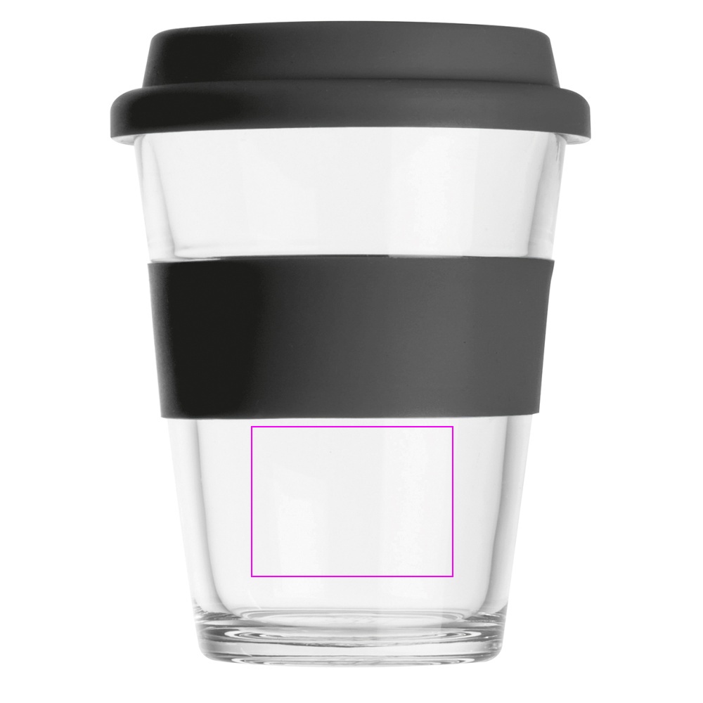 Glass mug with lid 300 ml AMANDA
