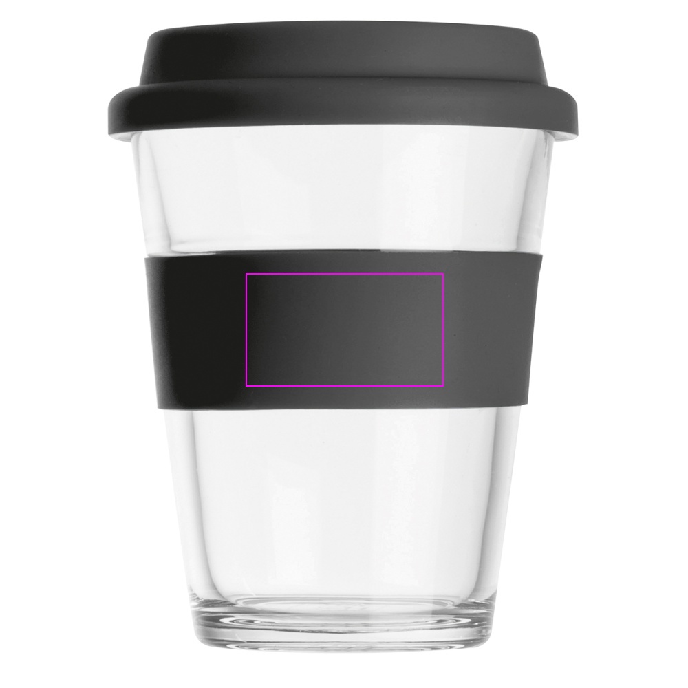 Glass mug with lid 300 ml AMANDA