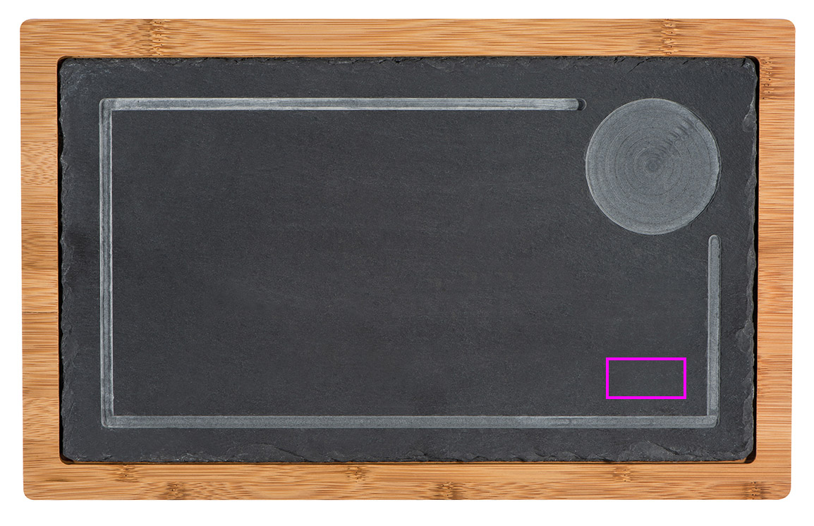 Bamboo tray with slate SERGIO