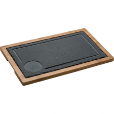 Bamboo tray with slate SERGIO