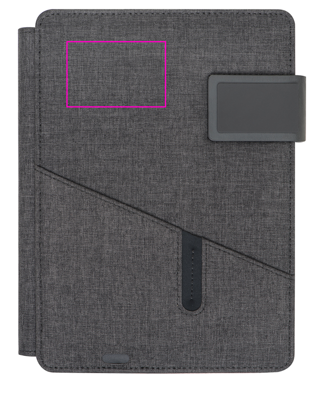 A5 folder with lined notebook and 4000 mAh power bank FABIOLA