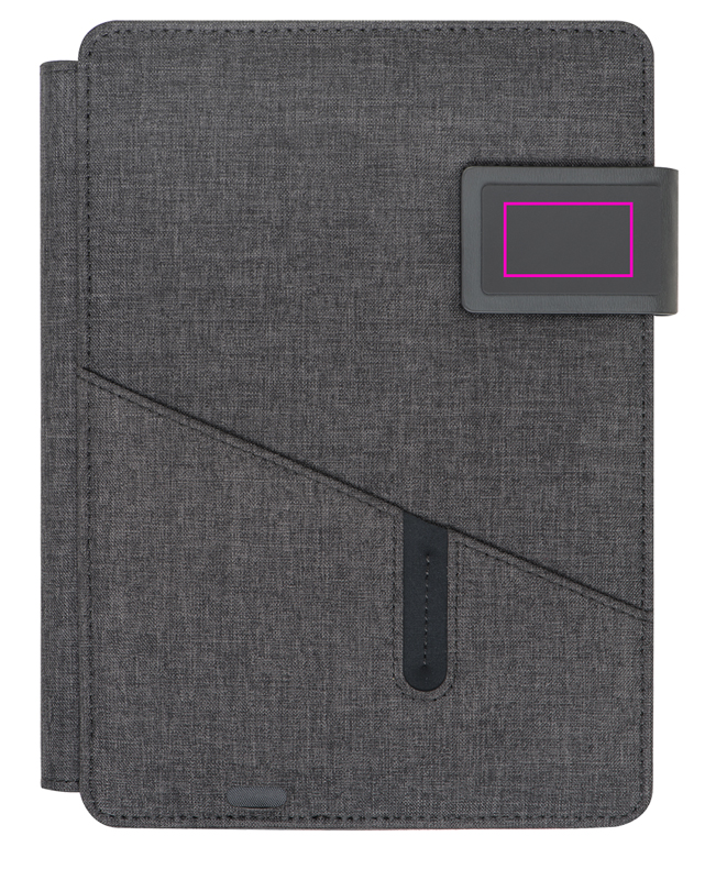A5 folder with lined notebook and 4000 mAh power bank FABIOLA