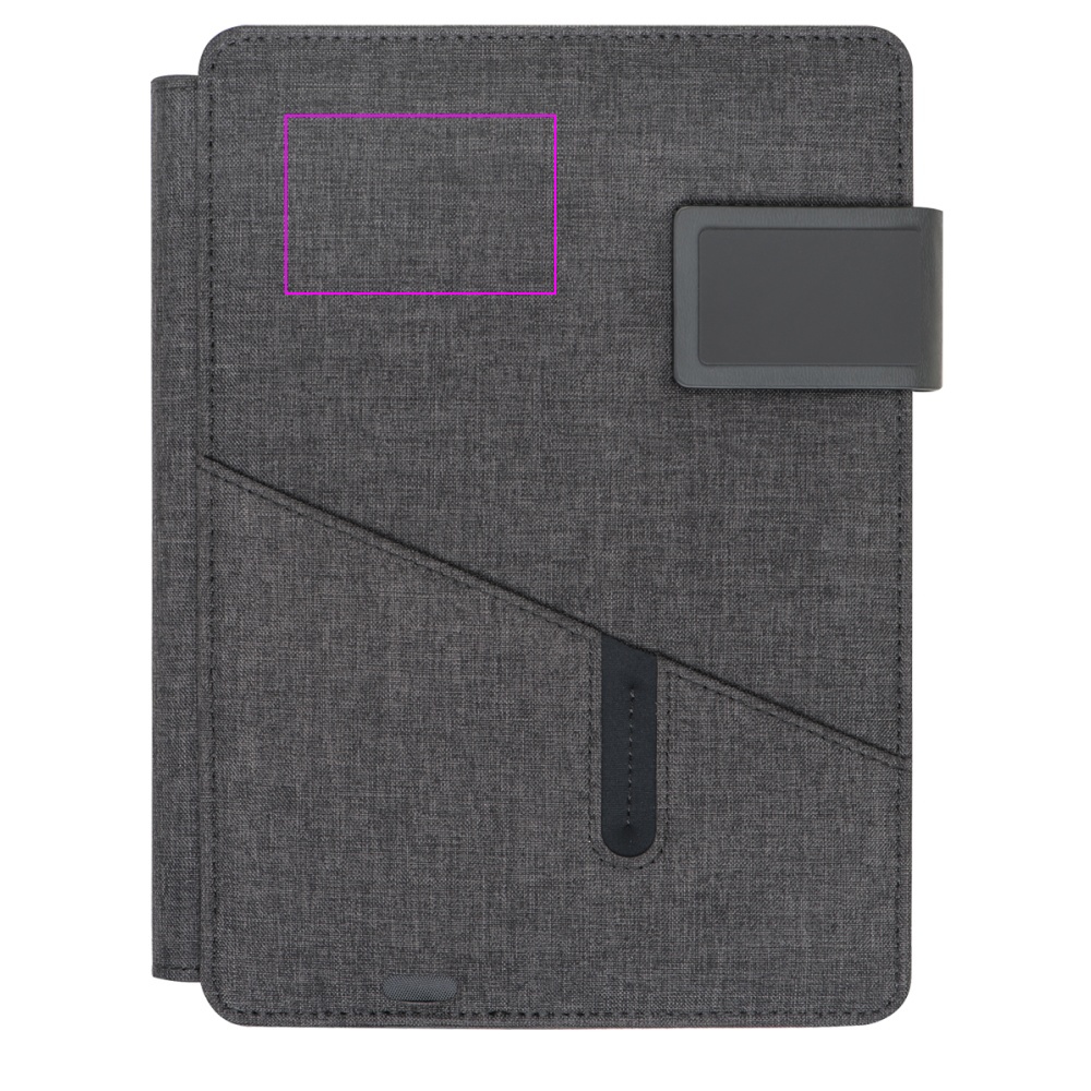 A5 folder with lined notebook and 4000 mAh power bank FABIOLA