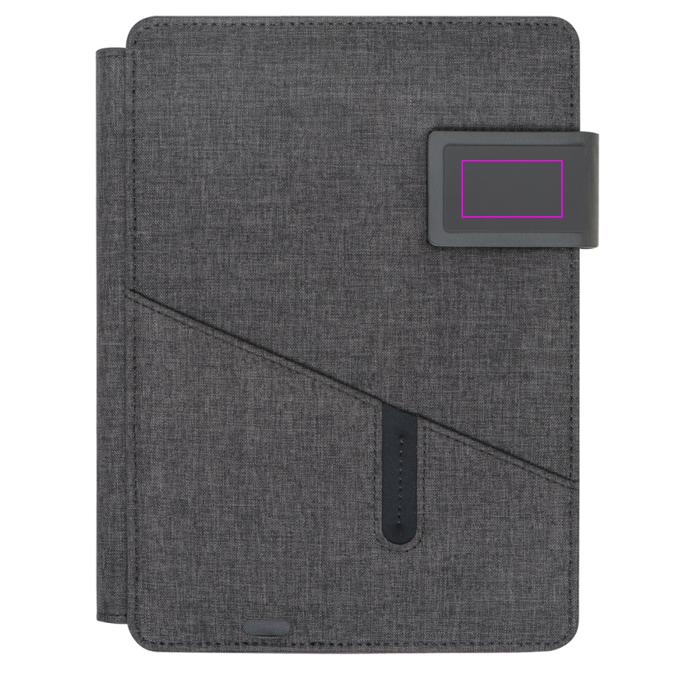 A5 folder with lined notebook and 4000 mAh power bank FABIOLA