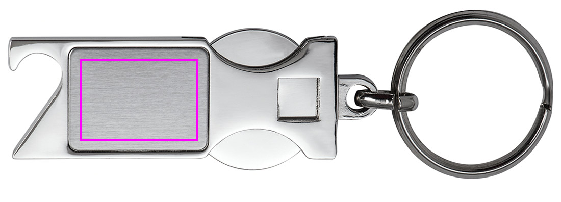 Metal bottle opener keyring with token HILDE