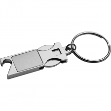 Metal bottle opener keyring with token HILDE